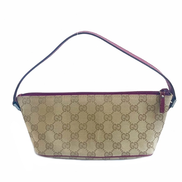 SOLD 🥰 Gucci GG Canvas Beige/Pink Boat Pochette - Picture 8 of 12